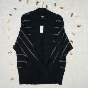 NWT Express Black/Silver Cocoon Sweater  A26
